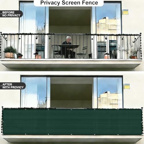 COOLBOYS Customized 3'x10' Dark Green Balcony Privacy Screen Fence Cover - Image 4
