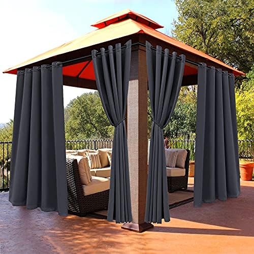 BONZER Outdoor Curtains for Patio Waterproof Weighted Blackout Blinds by Bonzer