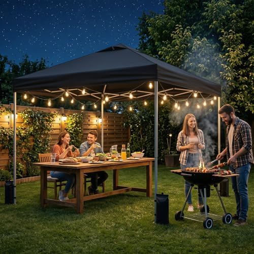 10x10 Pop Up Canopy with Sidewall, Instant Canopy Tent with Organizer Pockets - Image 7