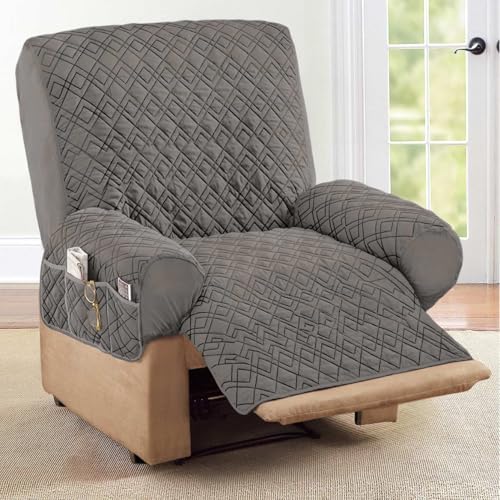 Collections Etc Diamond-Shape Quilted Stretch Recliner Cover - Image 2