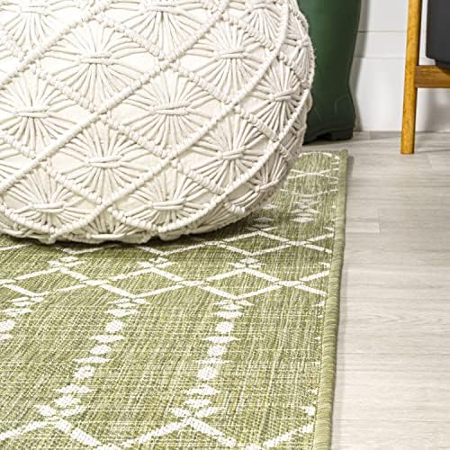JONATHAN Y Moroccan Geometric Indoor Outdoor Round Area Rug 5 Ft Light - Image 4
