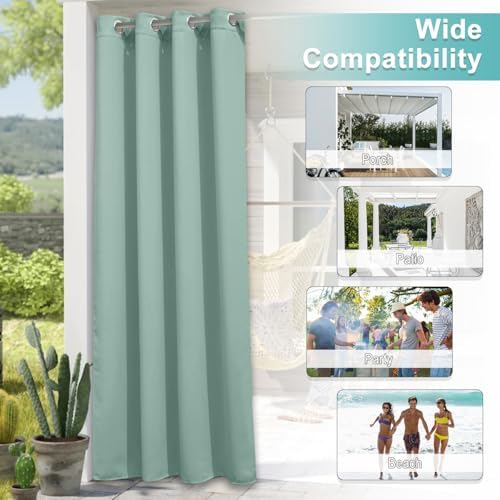 NICETOWN Outdoor Curtainch for Patio Waterproof 84 inch Wide, Thermal Insulated - Image 4