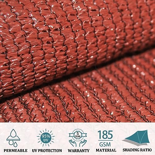 Shade&Beyond 7'X10' Sun Shade Sail Rust Red Rectangle - Image 3