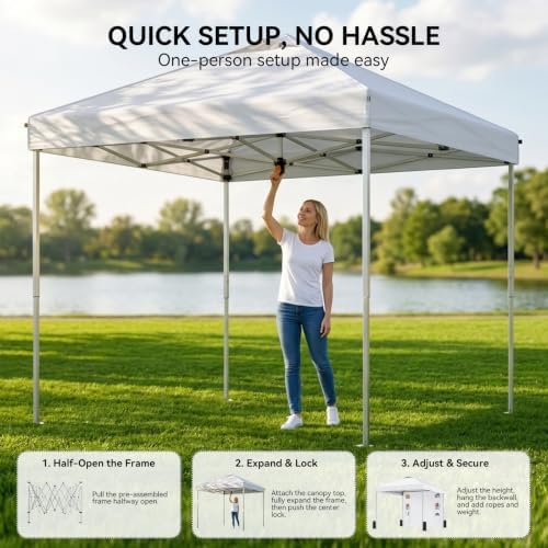 10x10 Pop Up Canopy with Sidewall, Instant Canopy Tent with Organizer Pockets - Image 2
