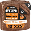 Multipurpose Protective Cover Brown Poly Tarp 12' x 25' by XposeSafety