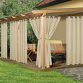 HolidayIdeas Outdoor Curtains for Patio Waterproof 8 Pcs 54x84 Inch White by HolidayIdeas