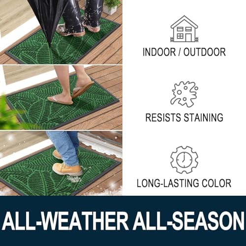 Colorxy Waterproof Front Doormat, Sturdy Natural Rubber Door Mat - Image 4