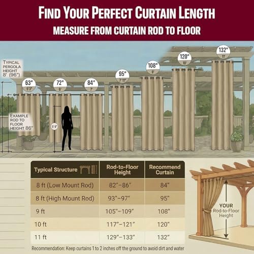 DIVA EN CAMINO DEC Outdoor Patio Curtain Waterproof Darkening Thermal Insulated - Image 3