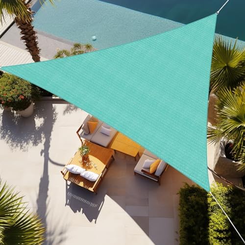 Shade&Beyond 11'X14'X17.8' Sun Shade Sail Turquoise Triangle by ShadeBeyond