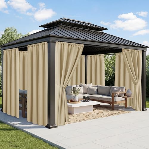 Outdoor Curtains for Patio Waterproof, 8 Panels, Rod Pocket by RichSets
