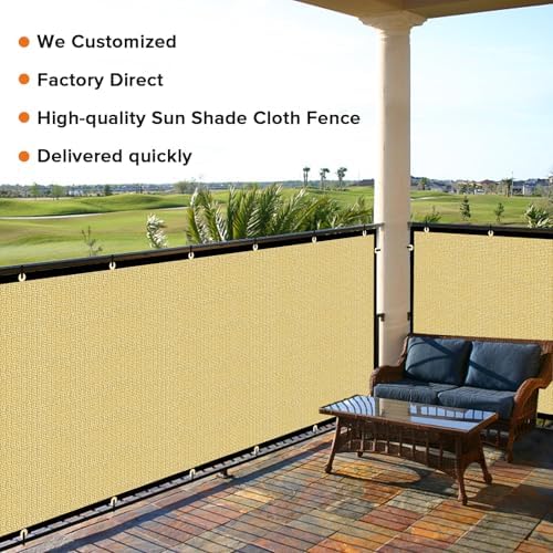 Customizable Privacy Screen Fence 4'X15' Sand Heavy Duty 170 GSM Wind Screen & - Image 6