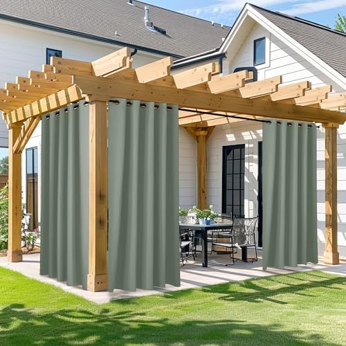 NICETOWN Outdoor Curtain for Patio Waterproof, W66 x L95 inch Sun Blocking UV by NICETOWN