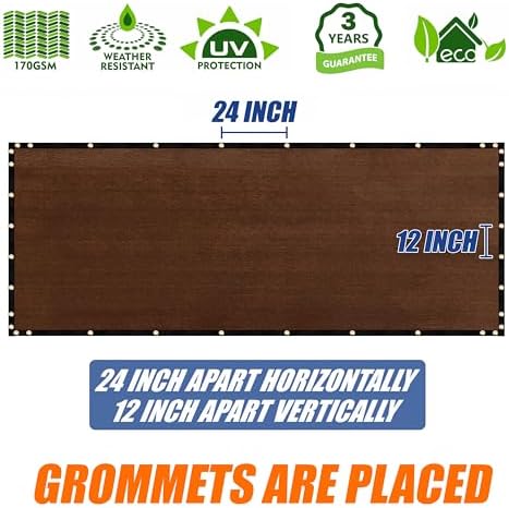 Amgo 6' x 90' Brown Fence Privacy Screen, 90% Blockage - Image 5