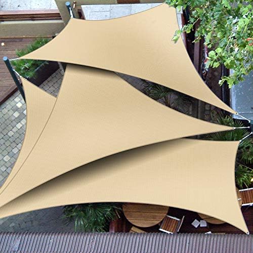 Patio Paradise 9' x 9' x 9' Sun Shade Sail Triangle Canopy Shade Cloth Fabric - Image 5