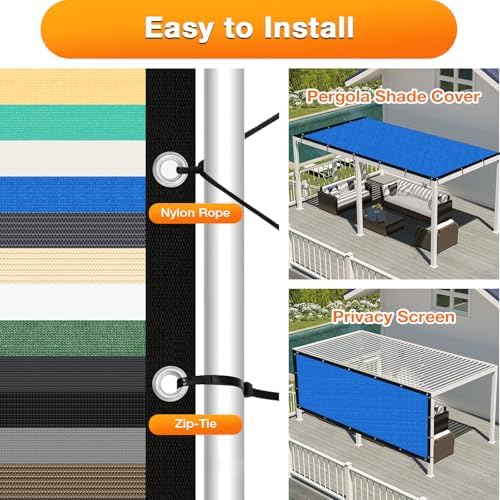 Artpuch Outdoor Pergola Shade Cover 12' X 12' Sun Shade Cloth - Image 5