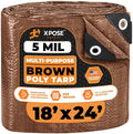 Multipurpose Protective Cover Brown Poly Tarp 18' x 24' by XposeSafety