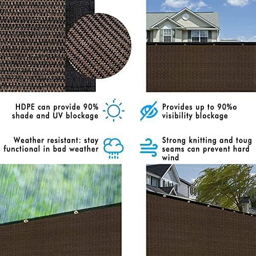 UPGRADE Privacy Fence Screen 6'x57' Brown Outdoor 90% Visibility Blockage 170 - Image 5