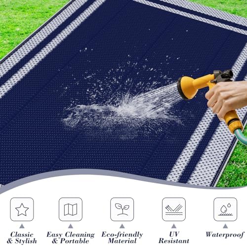 KMAT Outdoor Rug, Waterproof Reversible Patio Rugs, 5x8ft Large Outdoor Area - Image 3