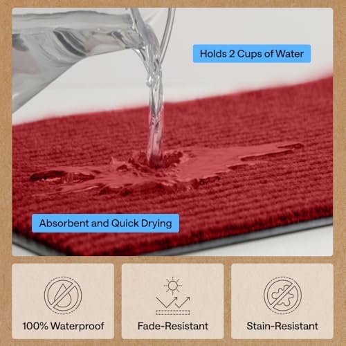 GORILLA GRIP Traffic Guard Indoor Outdoor Heavy Duty Door Mat, 29x17 Red - Image 5