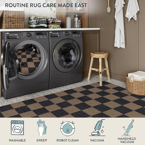 Lahome Checkered Easy Jute Kitchen Runner Rug, 2x8 Outdoor Rugs Washable - Image 5