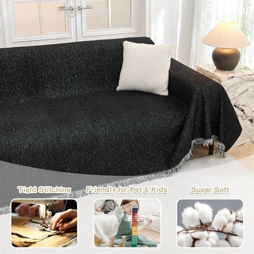 MYSKY HOME Couch Covers for Sofa, Non Slip Soft Sofa Cover, Couch Cover for - Image 2