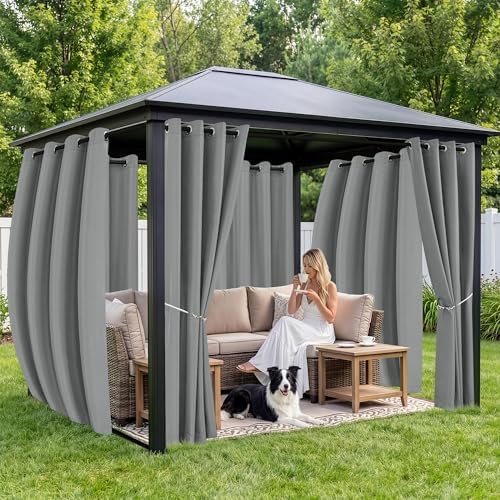 Outdoor Curtains for Patio Waterproof 6 Panels, Porch Sun Shade - Image 4