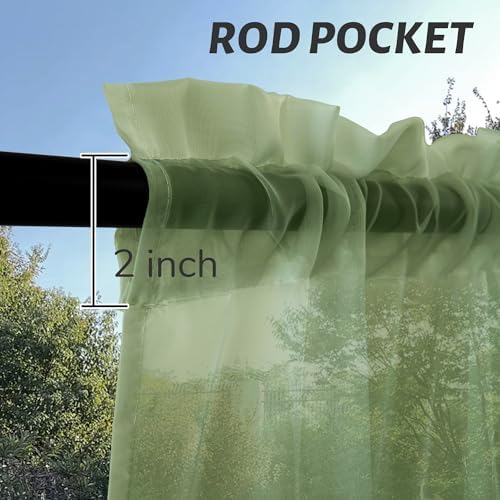Outdoor Sheer Curtains for Patio Waterproof, 4 Panels Rod Pocket Indoor/Outdoor - Image 3