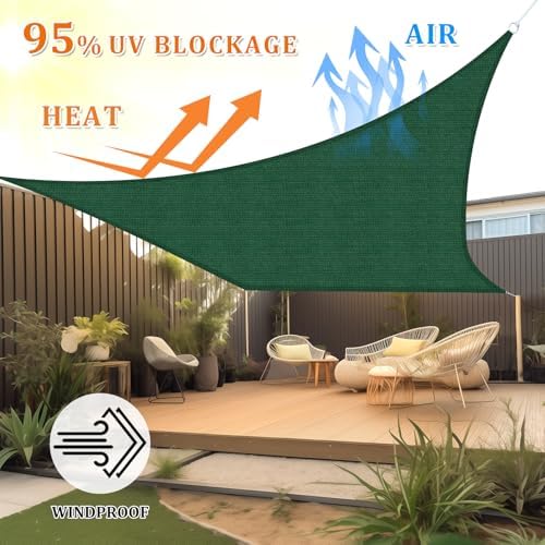 Shade&Beyond 15'X15' Sun Shade Sail Dark Green Rectangle - Image 2