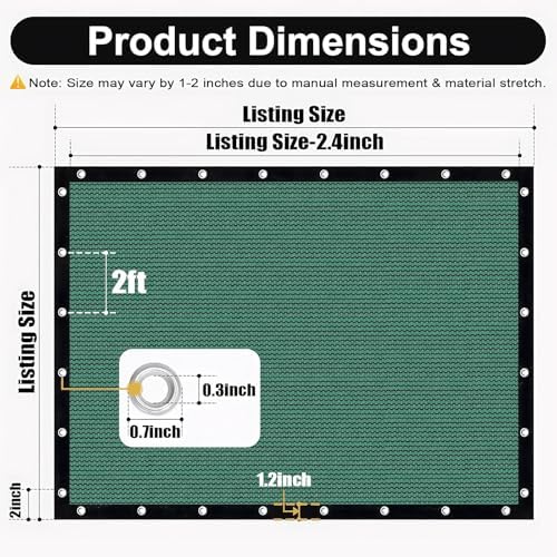 Artpuch 90% Sun Shade Cloth, 6 x 12 FT Pergola Shade Cover Canopy - Image 3