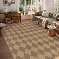 Lahome Checkered Easy Jute Living Room Rug, 8x10 Outdoor Rugs Washable by Lahome