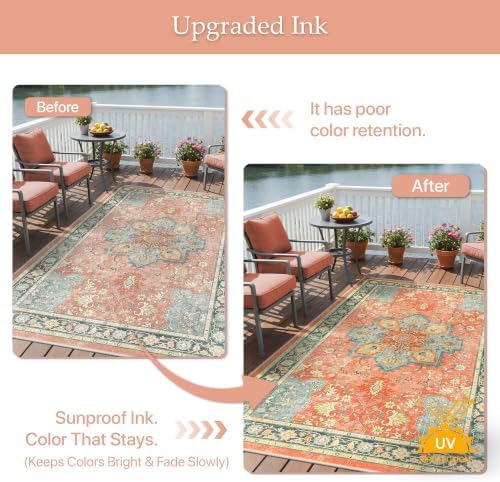 GENIMO 8x10 Outdoor Rug, Washable Quick Dry - Image 5