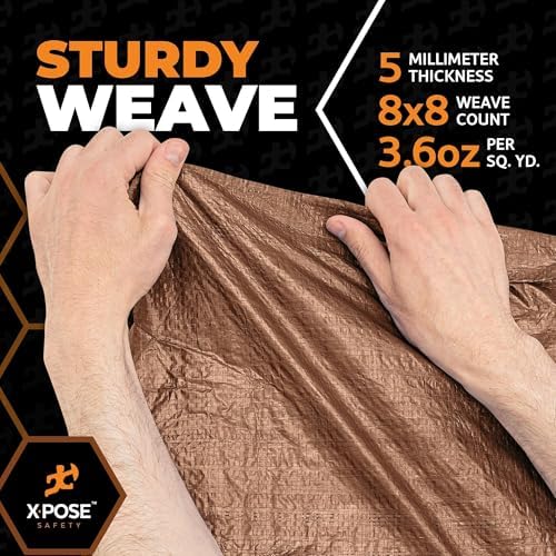 Multipurpose Protective Cover Brown Poly Tarp 8' x 12' - Image 5