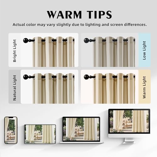 2 Panels Outdoor Stripe Curtains - Image 5