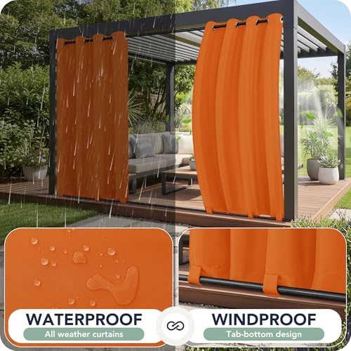 Outdoor Curtains for Patio Waterproof 6 Panels, Porch Sun Shade - Image 2