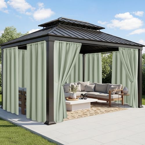 Outdoor Curtains for Patio Waterproof, 8 Panels, Rod Pocket by RichSets
