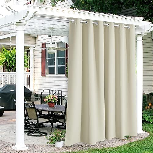 RYB HOME Outdoor Curtains for Patio Waterproof Privacy Thermal Insulated by RYBHOME