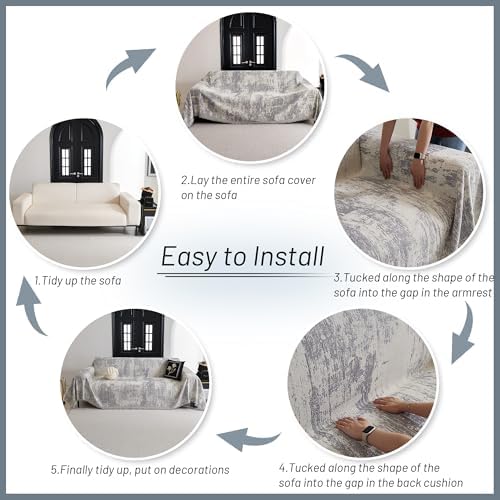 MYSKY HOME Couch Cover for Sectional Sofa Set Furniture Sofa Cover Washable for - Image 5