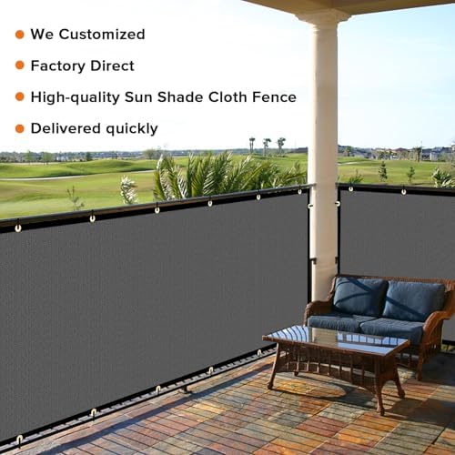 Customizable Privacy Screen Fence 4'X5' Dark Grey Heavy Duty 170 GSM Wind - Image 7