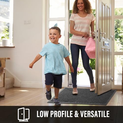 HIYARD Sturdy Front Door Mat, Absorbent Muddy Dirt Resist Welcome Door Mats - Image 5