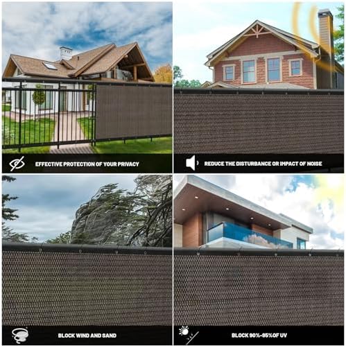 SUNNY GUARD 5' x 48' Privacy Fence Screen, Heavy Duty HDPE Mesh - Image 4