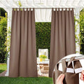 NICETOWN Outdoor Curtain for Patio Waterproof, Self-Stick Tab Top Blackout by NICETOWN