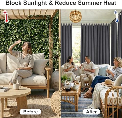 RYB HOME 2 Panels Outdoor Curtains - Image 2