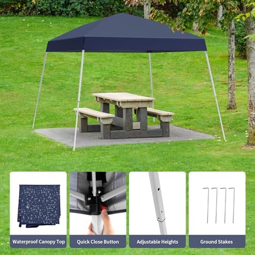 10x10FT Slant Leg Pop Up Canopy Tent, Portable Outdoor Shelter - Image 3