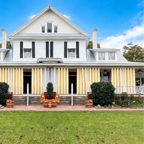 2 Panels Outdoor Stripe Curtains - Image 3