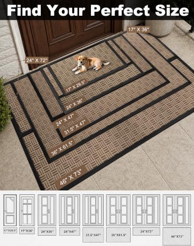 Mibao Front Door Mat Outdoor Entrance, Waterproof Dirt Trapper Doormat - Image 2