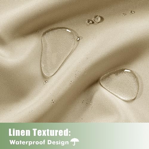 Extra Wide Outdoor Curtains for Patio Waterproof 6 Pcs 110x95 Inch Cream - Image 2