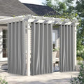 NICETOWN Weighted Curtains for Patio Waterproof W66xL84 Silver Grey by NICETOWN