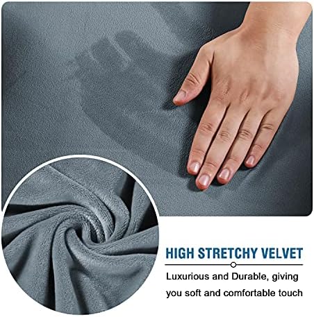 H.VERSAILTEX Velvet 4 Piece High Stretch Sofa Slipcover Cover Furniture - Image 5