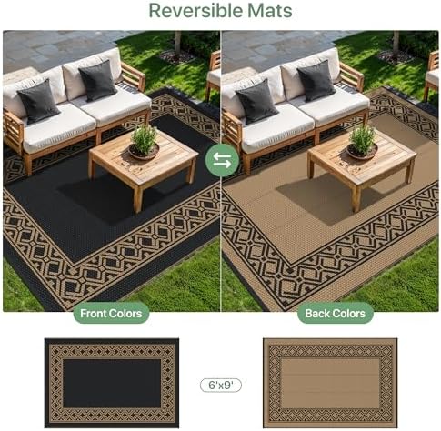 GENIMO Outdoor Rug, Waterproof Plastic Rugs - Image 5