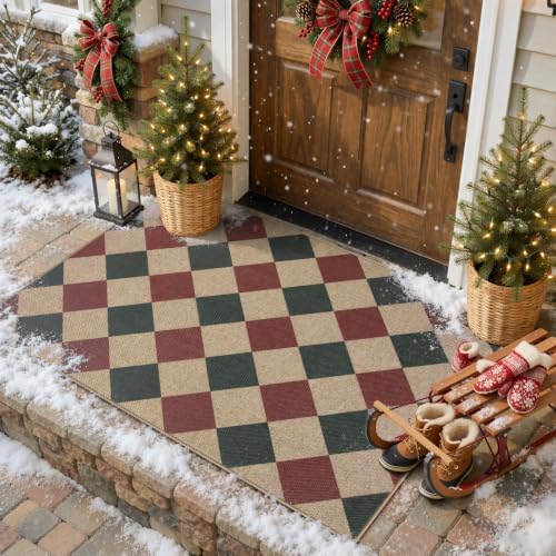 Lahome Christmas Rug, 3x5 Outdoor Christmas Decor Rugs - Image 2